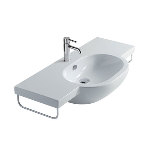 Lavabo sospeso in ceramica serie M2 di Ceramica Galassia - Bianco lucido 100cm by CeramicStore | Lo specialista del tuo bagno