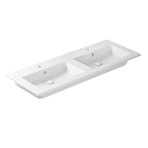 Lavabo doppia vasca ad incasso/sospeso serie Eden di Ceramica Galassia - Bianco lucido 121x46cm by CeramicStore | Lo specialista del tuo bagno