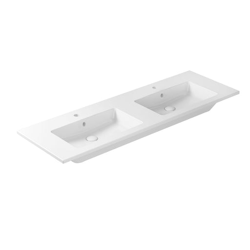 Lavabo doppia vasca ad incasso/sospeso serie Eden di Ceramica Galassia - Bianco lucido 141x46cm by CeramicStore | Lo specialista del tuo bagno