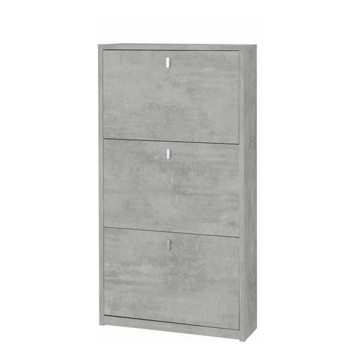 Elegante scarpiera a 3 ante con maniglia satinata finitura Cemento by Sarmog by CeramicStore | Lo specialista del tuo bagno