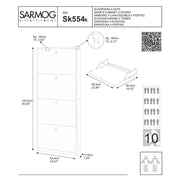 Elegante scarpiera a 4 ante con maniglia satinata finitura Cemento by Sarmog by CeramicStore | Lo specialista del tuo bagno