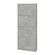 Elegante scarpiera a 4 ante con maniglia satinata finitura Cemento by Sarmog by CeramicStore | Lo specialista del tuo bagno