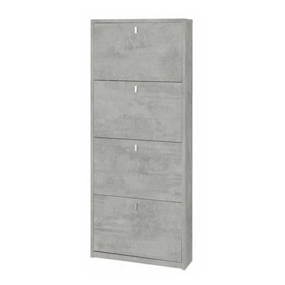 Elegante scarpiera a 4 ante con maniglia satinata finitura Cemento by Sarmog by CeramicStore | Lo specialista del tuo bagno