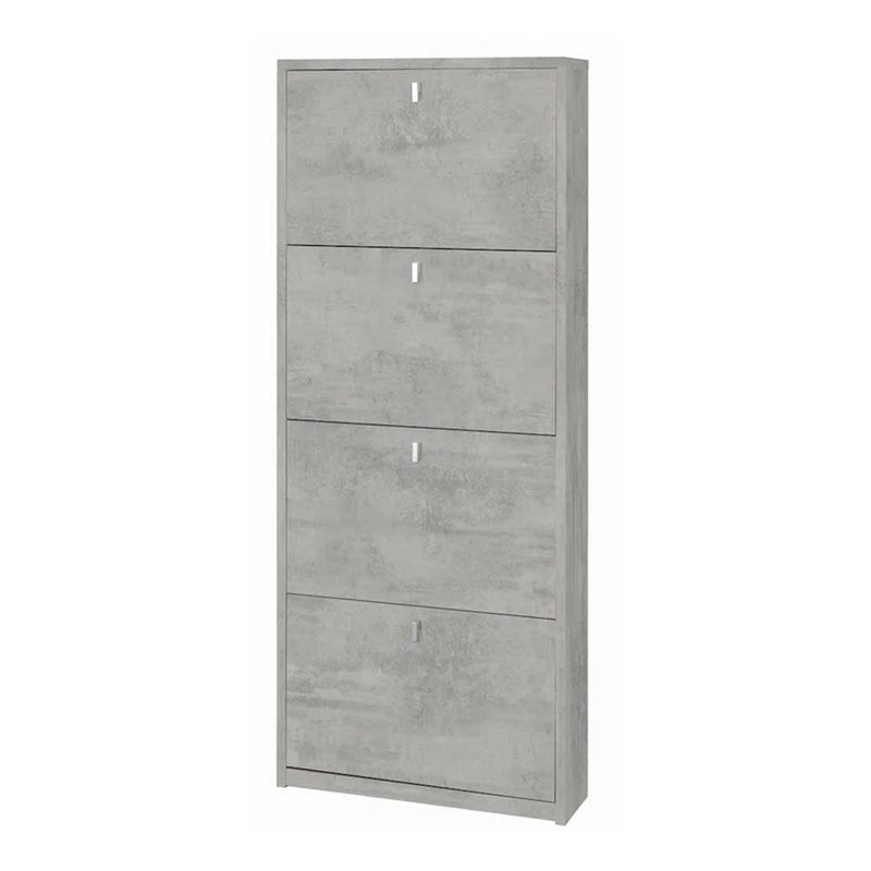 Elegante scarpiera a 4 ante con maniglia satinata finitura Cemento by Sarmog by CeramicStore | Lo specialista del tuo bagno