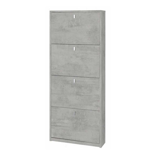 Elegante scarpiera a 4 ante con maniglia satinata finitura Cemento by Sarmog by CeramicStore | Lo specialista del tuo bagno