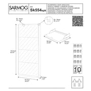 Elegante scarpiera a 4 ante con maniglia satinata finitura Olmo Chiaro e Frontale a Specchio Naturale by Sarmog by CeramicStore | Lo specialista del tuo bagno