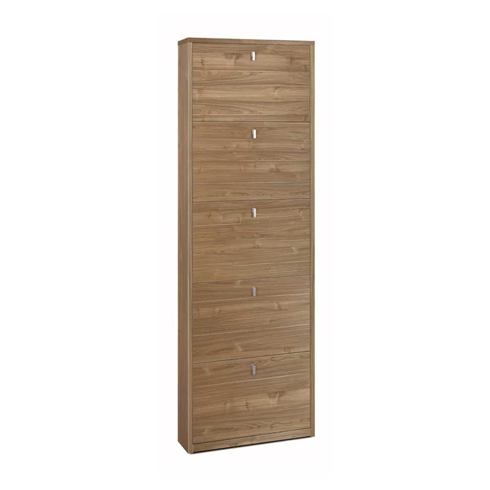 Elegante scarpiera a 5 ante con maniglia satinata finitura Noce Stelvio by Sarmog by CeramicStore | Lo specialista del tuo bagno