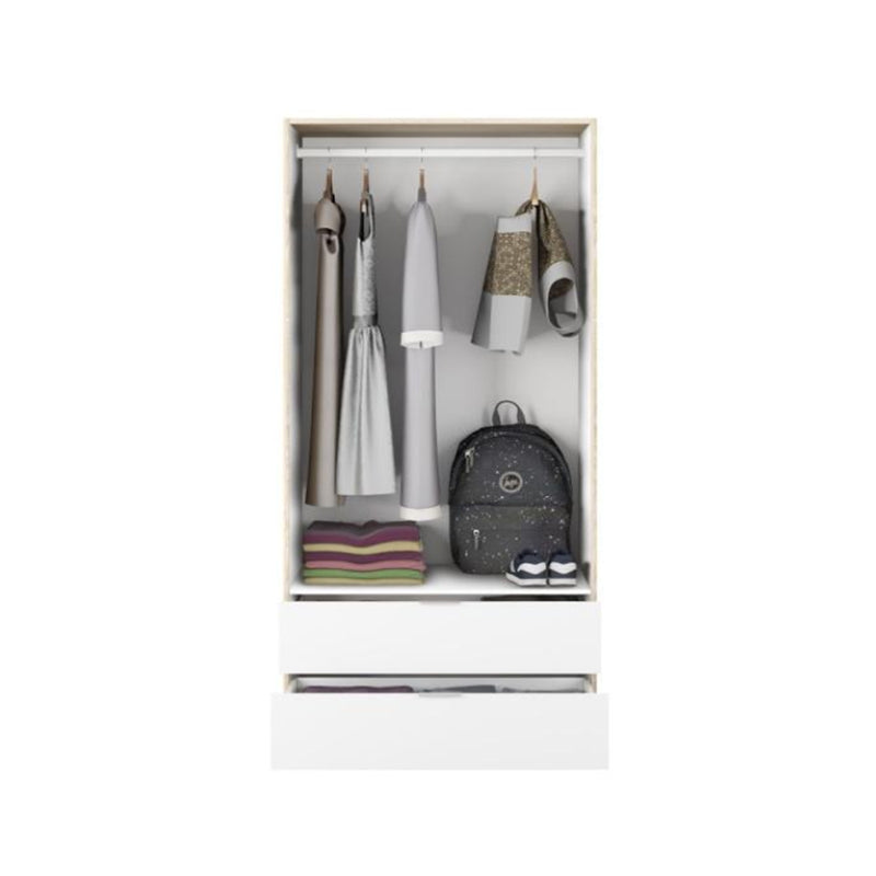 Armadio a due ante e due cassetti - Rovere Canadian/Bianco Artik by CeramicStore | Lo specialista del tuo bagno