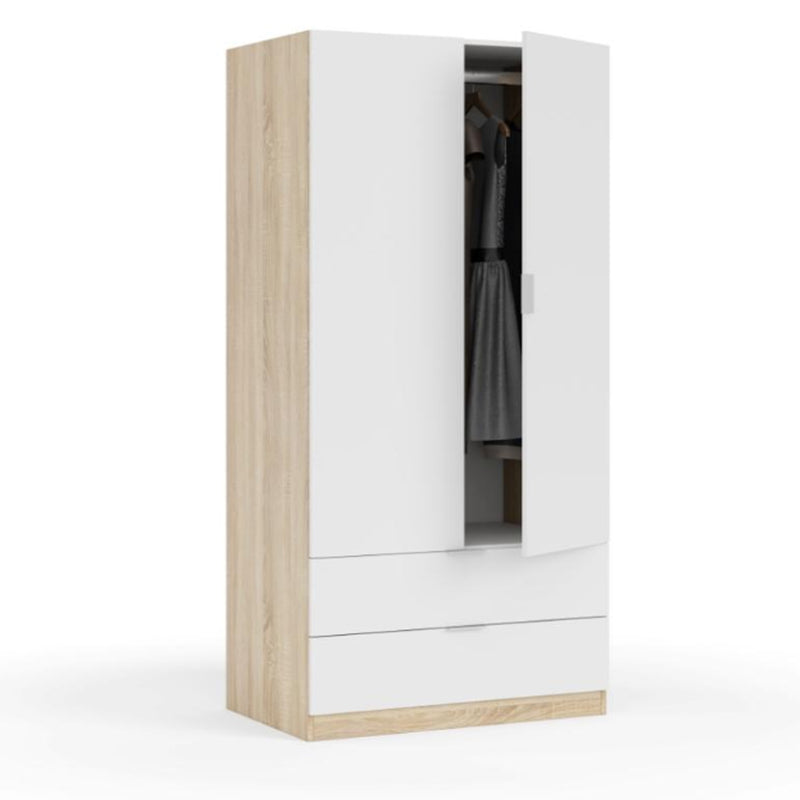 Armadio a due ante e due cassetti - Rovere Canadian/Bianco Artik by CeramicStore | Lo specialista del tuo bagno