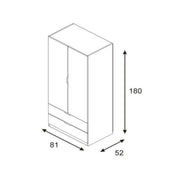 Armadio a due ante e due cassetti - Rovere Canadian/Bianco Artik by CeramicStore | Lo specialista del tuo bagno
