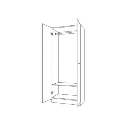 Armadio salvaspazio a due ante in truciolare - Rovere by CeramicStore | Lo specialista del tuo bagno