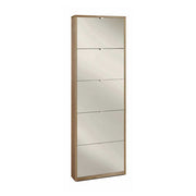 Elegante scarpiera a 5 ante con maniglia satinata finitura Noce Stelvio / Specchio Naturale by Sarmog by CeramicStore | Lo specialista del tuo bagno