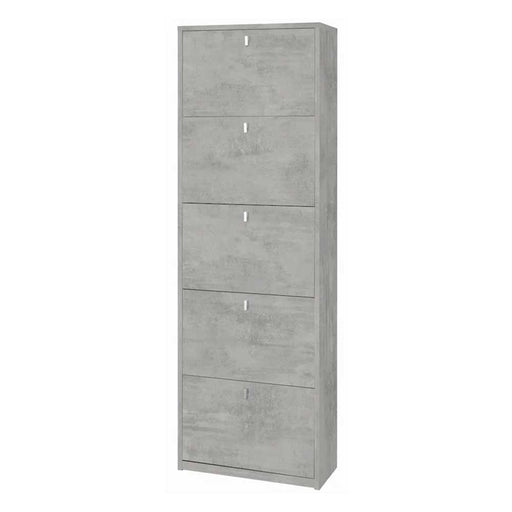 Elegante scarpiera a 5 ante con maniglia satinata Profondità 29 cm finitura Cemento by Sarmog by CeramicStore | Lo specialista del tuo bagno