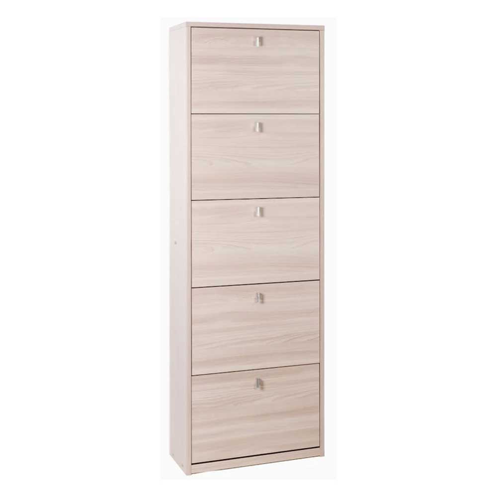 Elegante scarpiera a 5 ante con maniglia satinata Profondità 29 cm finitura Olmo Chiaro by Sarmog by CeramicStore | Lo specialista del tuo bagno
