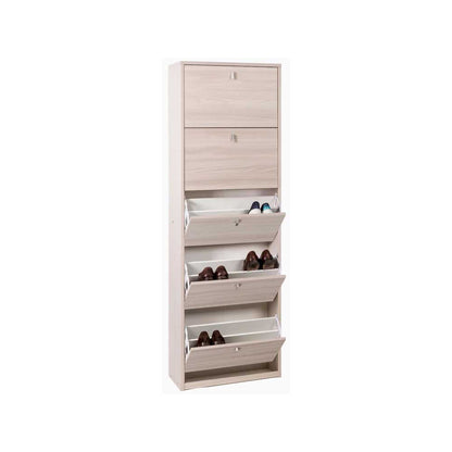 Elegante scarpiera a 5 ante con maniglia satinata Profondità 29 cm finitura Olmo Chiaro by Sarmog by CeramicStore | Lo specialista del tuo bagno