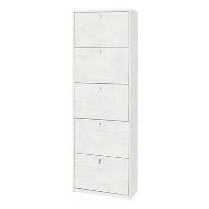 Elegante scarpiera a 5 ante con maniglia satinata Profondità 29 cm finitura Ossido Bianco by Sarmog by CeramicStore | Lo specialista del tuo bagno