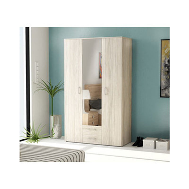 Armadio 3 ante e 2 cassetti, con specchio centrale integrato - Bianco Venato by CeramicStore | Lo specialista del tuo bagno