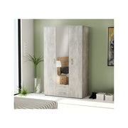 Armadio 3 ante e 2 cassetti, con specchio centrale integrato - Cemento by CeramicStore | Lo specialista del tuo bagno