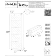 Elegante scarpiera a 5 ante con maniglia satinata Profondità 29 cm finitura Bianco Fiammato / Specchio Naturale by Sarmog by CeramicStore | Lo specialista del tuo bagno