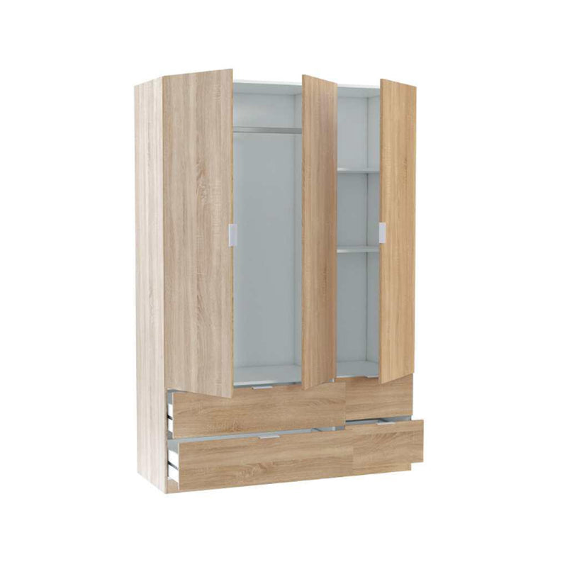 Armadio a 3 ante e 4 cassetti, due piccoli e due grandi - Rovere by CeramicStore | Lo specialista del tuo bagno