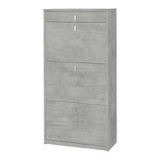 Elegante scarpiera a 3 ante + 1 Cassetto con maniglia satinata Profondità 29 cm finitura Cemento by Sarmog by CeramicStore | Lo specialista del tuo bagno