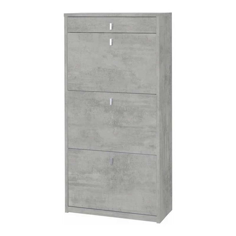 Elegante scarpiera a 3 ante + 1 Cassetto con maniglia satinata Profondità 29 cm finitura Cemento by Sarmog by CeramicStore | Lo specialista del tuo bagno