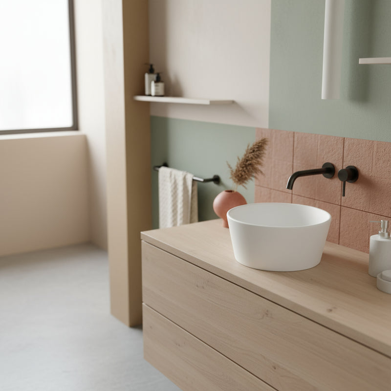 Lavabo rotondo Azzurra serie Forma à¸30x14 cm - Bianco lucido