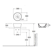 Lavabo rotondo Azzurra serie Forma à¸30x14 cm - Bianco lucido