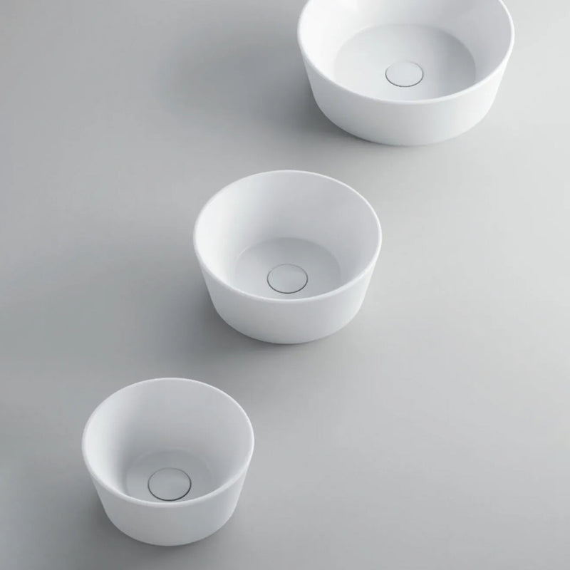 Lavabo rotondo Azzurra serie Forma à¸30x14 cm - Bianco lucido