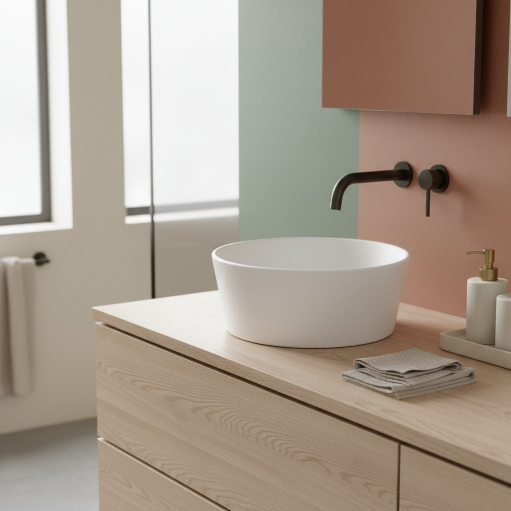 Lavabo rotondo Azzurra serie Forma à¸35x14 cm - Bianco lucido