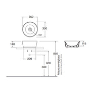 Lavabo rotondo Azzurra serie Forma à¸35x14 cm - Bianco lucido