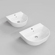 Lavabo sospeso/appoggio 65x50 cm Serie Forma di Azzurra Ceramica - Bianco Lucido