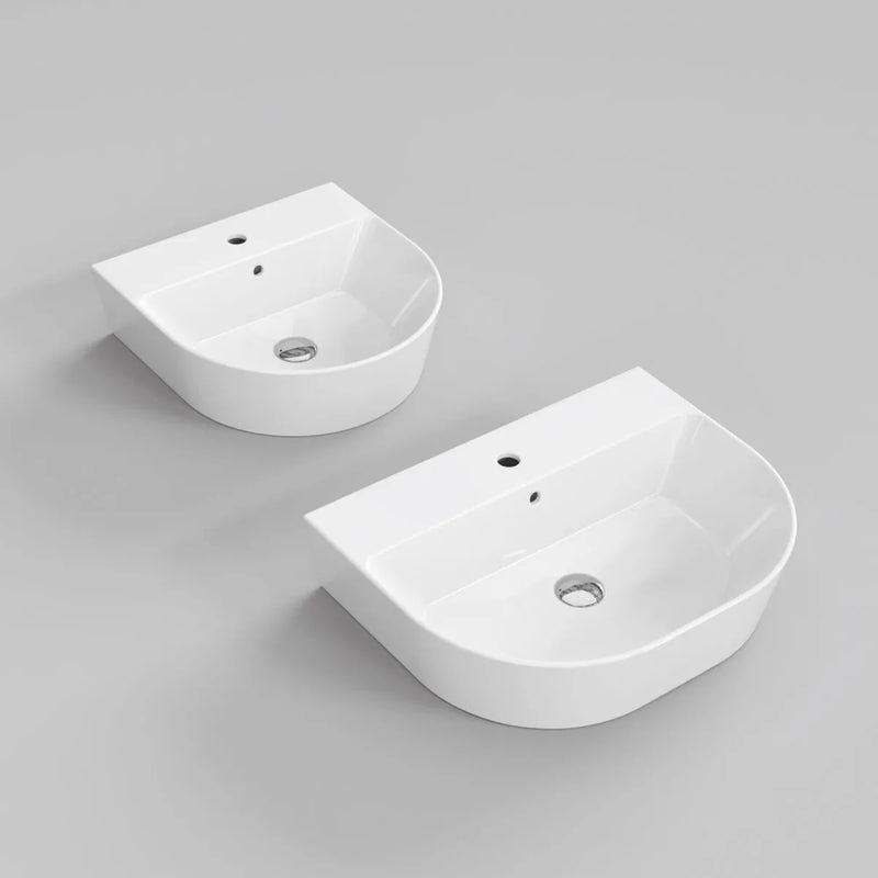 Lavabo sospeso/appoggio 65x50 cm Serie Forma di Azzurra Ceramica - Bianco Lucido