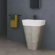 Lavabo sospeso/appoggio 65x50 cm Serie Forma di Azzurra Ceramica - Bianco Lucido