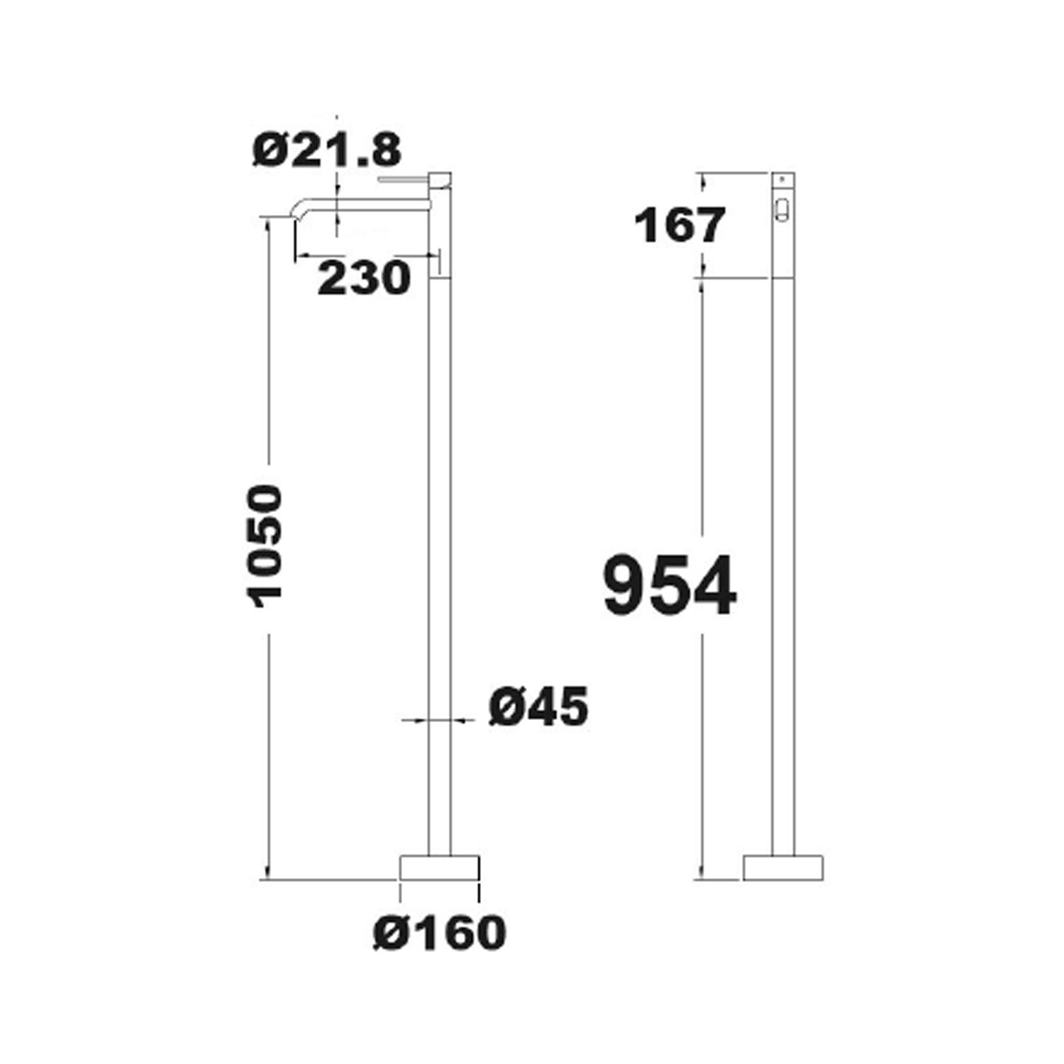 Miscelatore lavabo freestanding serie TriaSix in acciaio 316 spazzolato by CeramicStore | Lo specialista del tuo bagno