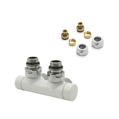 Kit valvola e detentore a squadra per connessioni 50 mm e raccordi multistrato 16x2 mm - Bianco by CeramicStore | Lo specialista del tuo bagno
