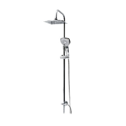 Colonna doccia soffione quadro e doccetta tre getti 130x26 cm - Cromo by CeramicStore | Lo specialista del tuo bagno