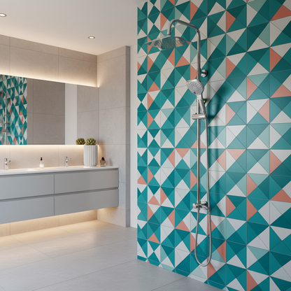 Colonna doccia soffione quadro e doccetta tre getti 130x26 cm - Cromo