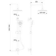 Colonna doccia soffione quadro e doccetta tre getti 130x26 cm - Cromo by CeramicStore | Lo specialista del tuo bagno