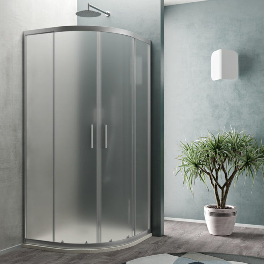 Box doccia semicircolare cm 90x90 Smart apertura scorrevole in cristallo temperato opaco da 6 mm by CeramicStore | Lo specialista del tuo bagno