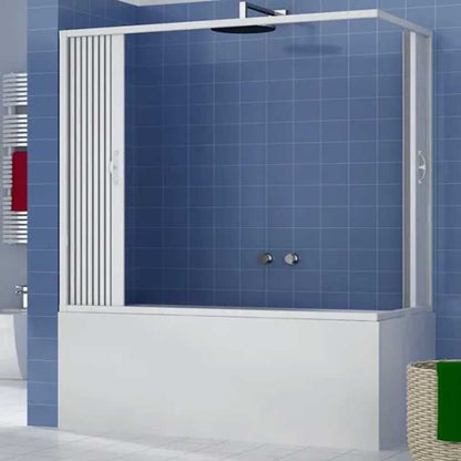 Box doccia sopravasca Angolare Adatto a vasche 70x170 e 70x160 realizzato in PVC Rinforzato con apertura a soffietto centrale by CeramicStore | Lo specialista del tuo bagno