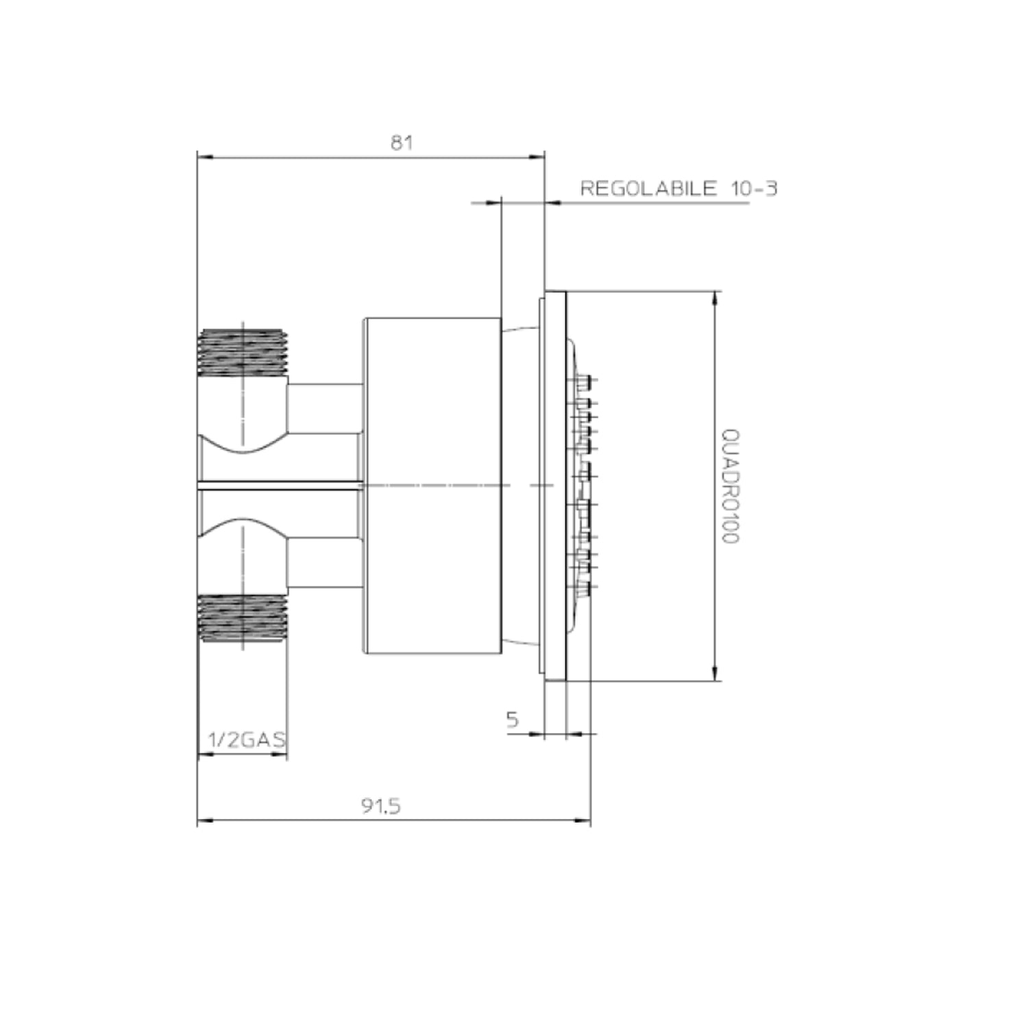 Soffione doccia ABS autopulente e orientabile Bossini Tondo Reg diametro 100 mm by CeramicStore | Lo specialista del tuo bagno
