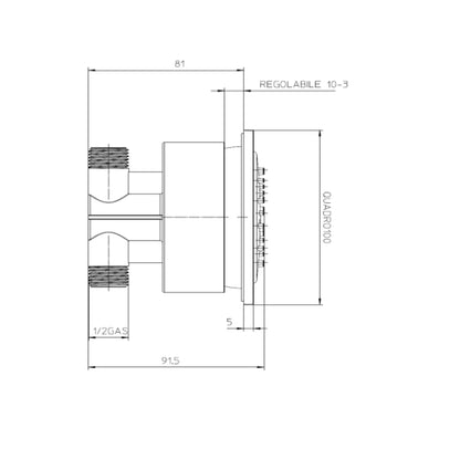 Soffione doccia ABS autopulente e orientabile Bossini Tondo Reg diametro 100 mm by CeramicStore | Lo specialista del tuo bagno