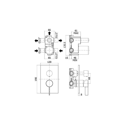 Miscelatore incasso doccia 3 uscite Paffoni Rock con cartuccia deviatore by CeramicStore | Lo specialista del tuo bagno