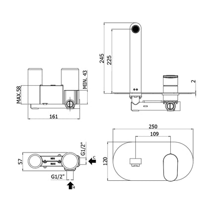 Miscelatore incasso lavabo Paffoni Candy con bocca e aeratore M24x1 - l. 245 mm by CeramicStore | Lo specialista del tuo bagno