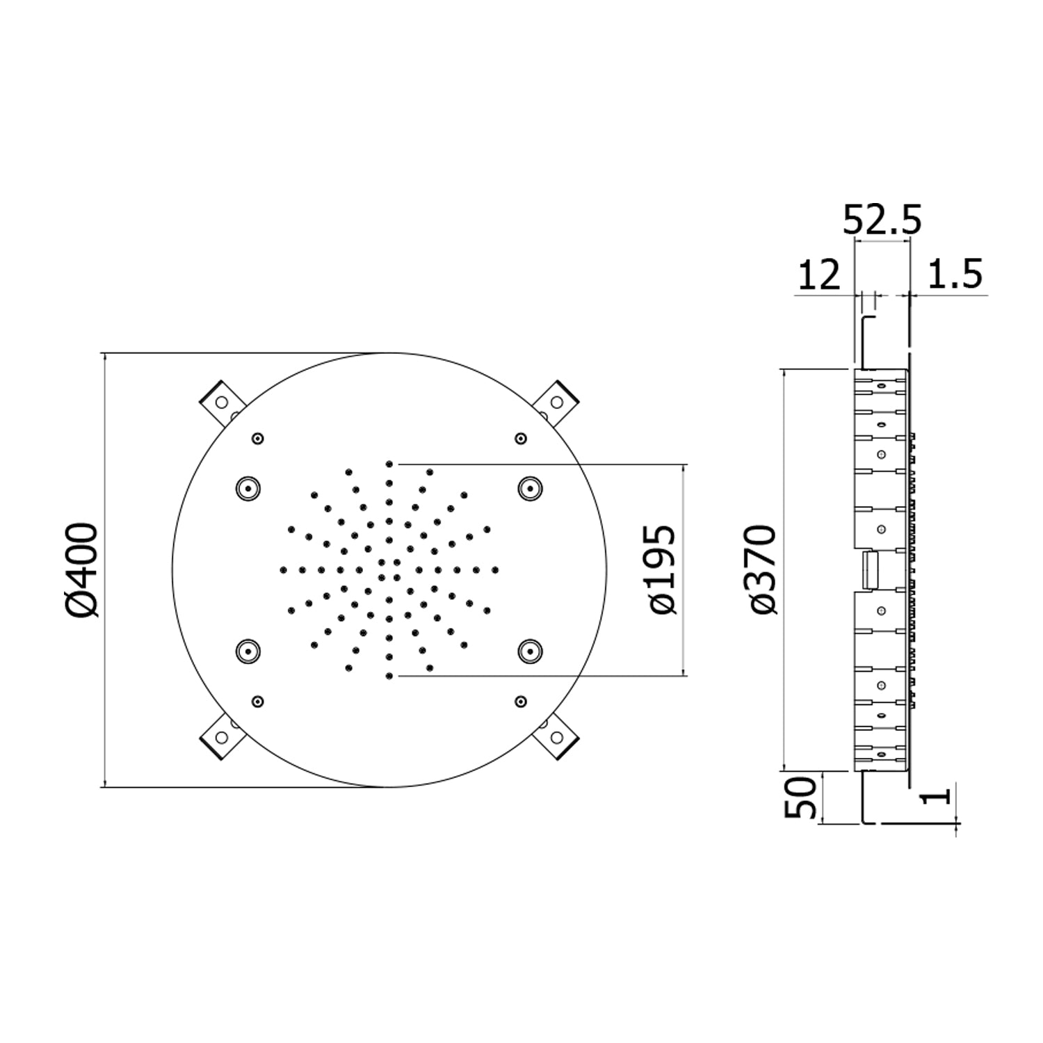 Soffione incasso tondo Paffoni Filadelfia diametro 400 mm con nebulizzatore by CeramicStore | Lo specialista del tuo bagno