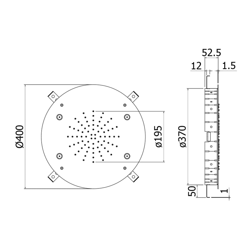 Soffione incasso tondo Paffoni Filadelfia diametro 400 mm con nebulizzatore by CeramicStore | Lo specialista del tuo bagno