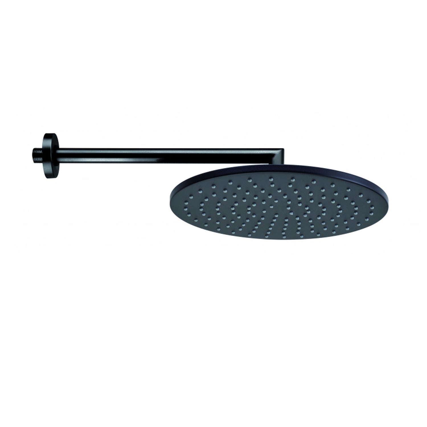 Soffione doccia tondo Bossini Cosmo acciaio inox nero opaco diAmetro 280 mm e braccio 350 mm by CeramicStore | Lo specialista del tuo bagno