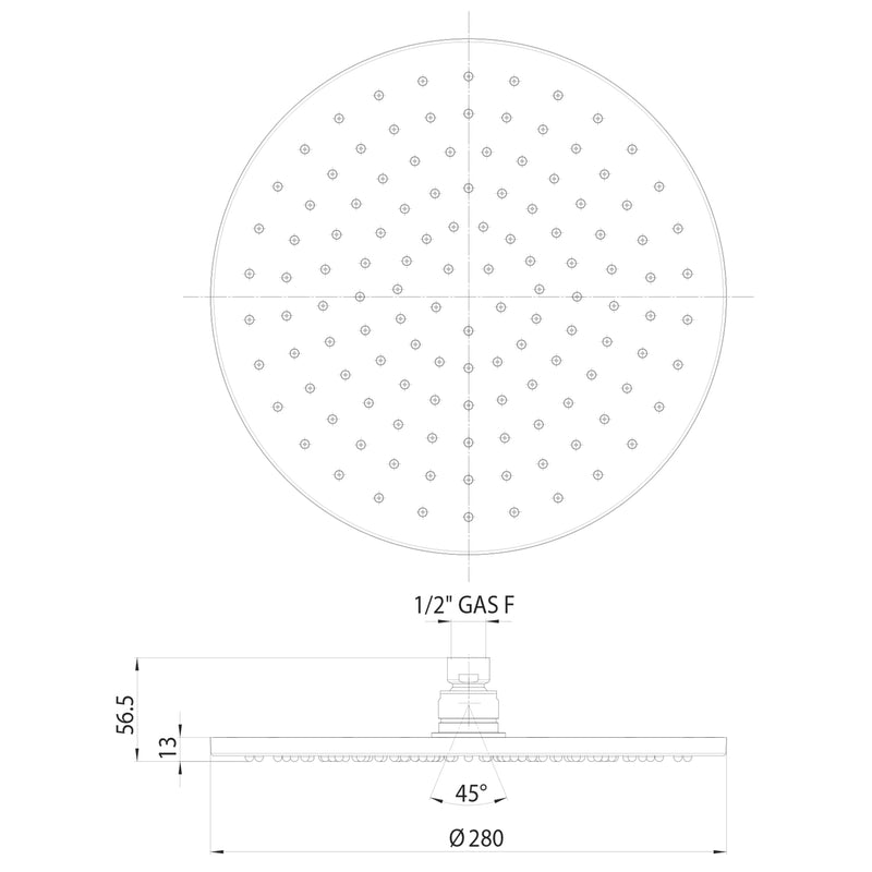 Soffione doccia tondo Bossini Cosmo acciaio inox nero opaco diametro 230 mm e braccio 350 mm by CeramicStore | Lo specialista del tuo bagno