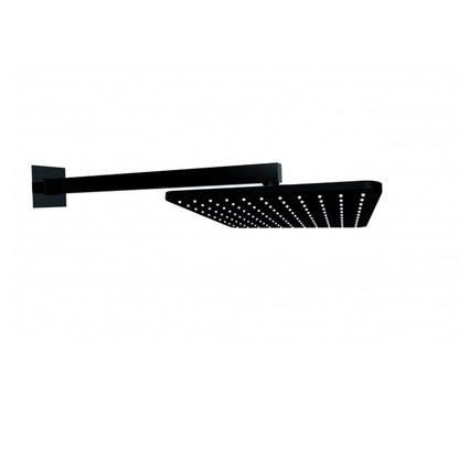 Soffione doccia quadro a parete Bossini Cosmo 28x28 nero opaco con braccio 350 mm by CeramicStore | Lo specialista del tuo bagno